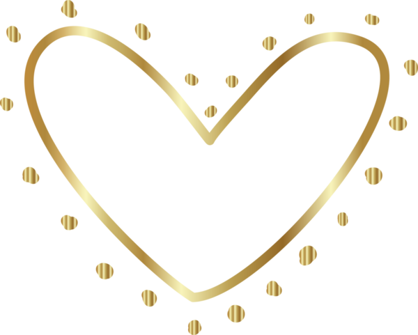 Kalp altın eli çizilmiş ikon, aşk, sevgililer günü, düğün