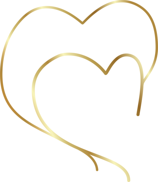 Kalp altın eli çizilmiş ikon, aşk, sevgililer günü, düğün