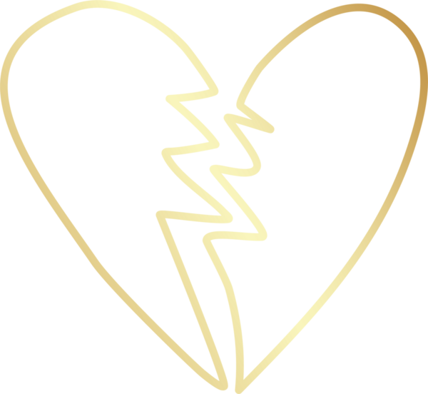 Kalp altın eli çizilmiş ikon, aşk, sevgililer günü, düğün