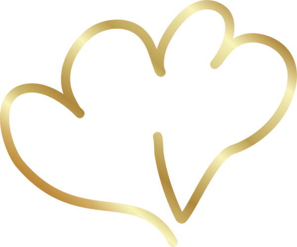 Kalp altın eli çizilmiş ikon, aşk, sevgililer günü, düğün