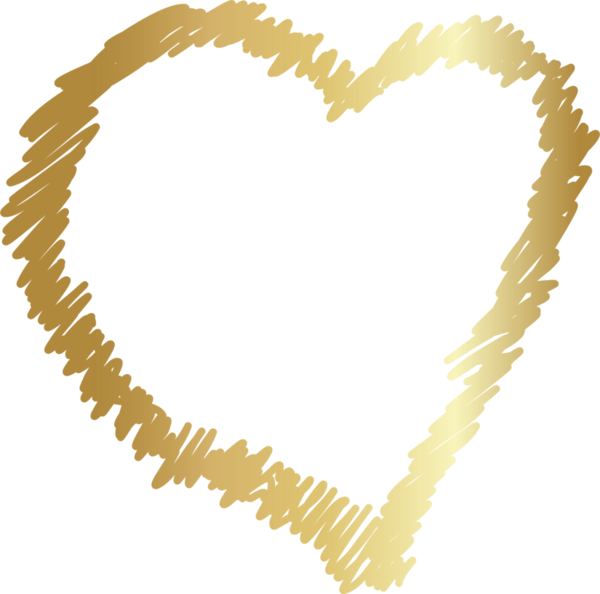 Altın kalp karalama hattı elementi