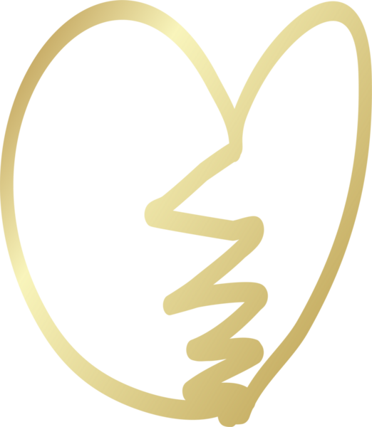 Kalp altın eli çizilmiş ikon, aşk, sevgililer günü, düğün