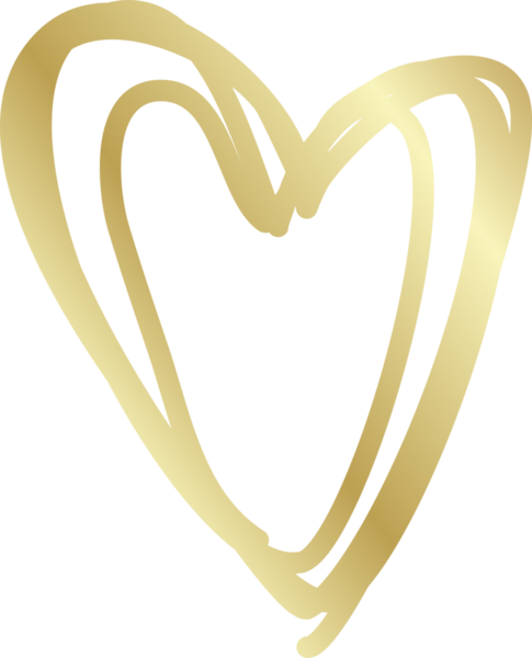 Kalp altın eli çizilmiş ikon, aşk, sevgililer günü, düğün