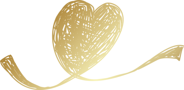 Kalp altın eli çizilmiş ikon, aşk, sevgililer günü, düğün