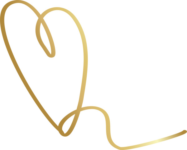 Kalp altın eli çizilmiş ikon, aşk, sevgililer günü, düğün