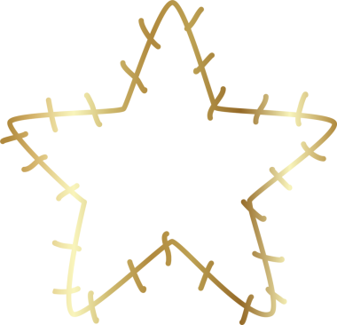 Altın yıldız ikonu. El çizimi biçimi