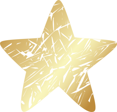 Altın yıldız ikonu. El çizimi biçimi