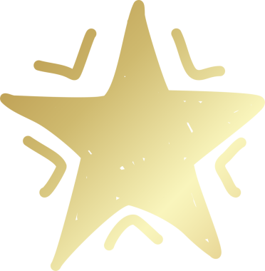 Altın yıldız ikonu. El çizimi biçimi