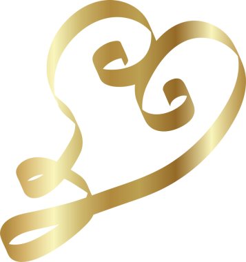 Kalp altın kurdeleler, aşk, sevgililer günü, kutlama