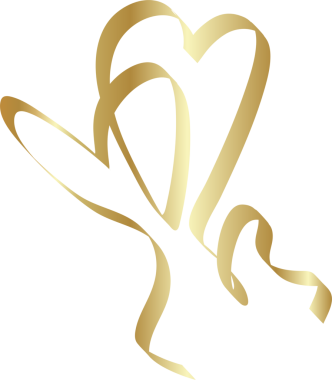 Kalp altın kurdeleler, aşk, sevgililer günü, kutlama