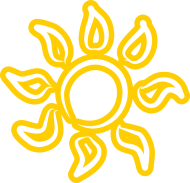 Güneş sembolleri el çizimi, güneş ışığı, gün batımı, güneş ışığı