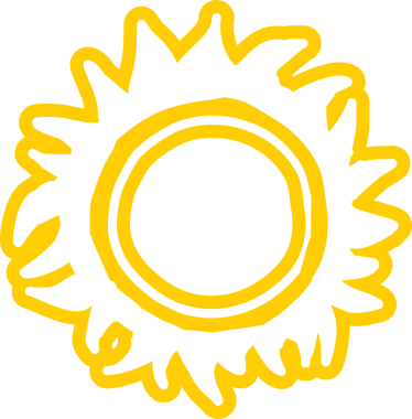 Güneş sembolleri el çizimi, güneş ışığı, gün batımı, güneş ışığı