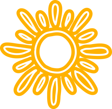 Güneş sembolleri el çizimi, güneş ışığı, gün batımı, güneş ışığı