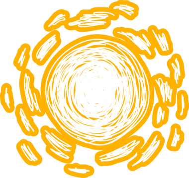 Güneş sembolleri el çizimi, güneş ışığı, gün batımı, güneş ışığı