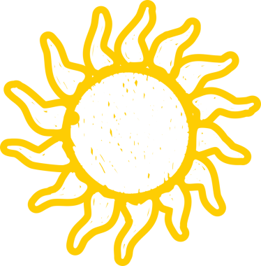 Güneş sembolleri el çizimi, güneş ışığı, gün batımı, güneş ışığı