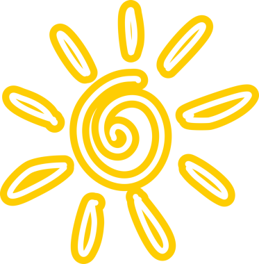 Güneş sembolleri el çizimi, güneş ışığı, gün batımı, güneş ışığı