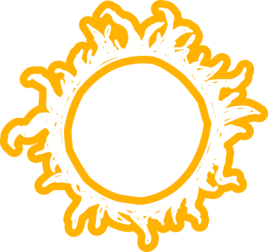 Güneş sembolleri el çizimi, güneş ışığı, gün batımı, güneş ışığı