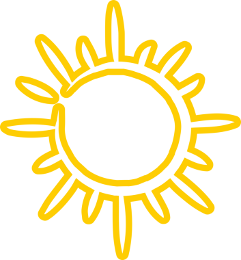 Güneş sembolleri el çizimi, güneş ışığı, gün batımı, güneş ışığı