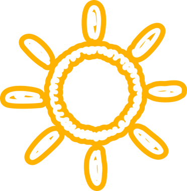 Güneş sembolleri el çizimi, güneş ışığı, gün batımı, güneş ışığı