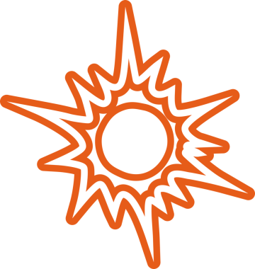 Güneş sembolleri el çizimi, güneş ışığı, gün batımı, güneş ışığı