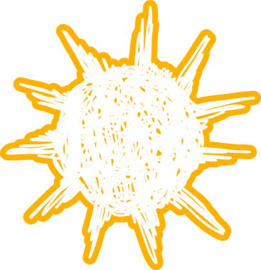 Güneş sembolleri el çizimi, güneş ışığı, gün batımı, güneş ışığı