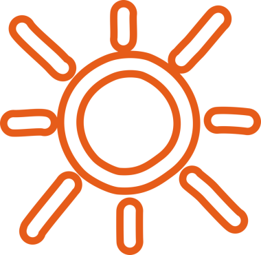 Güneş sembolleri el çizimi, güneş ışığı, gün batımı, güneş ışığı