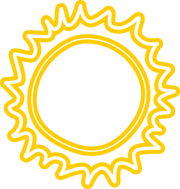 Güneş sembolleri el çizimi, güneş ışığı, gün batımı, güneş ışığı