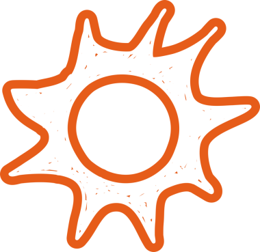 Güneş sembolleri el çizimi, güneş ışığı, gün batımı, güneş ışığı