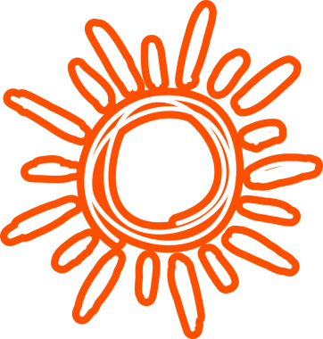 Güneş sembolleri el çizimi, güneş ışığı, gün batımı, güneş ışığı