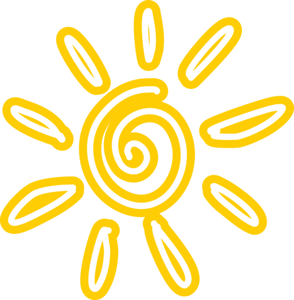 Güneş sembolleri el çizimi, güneş ışığı, gün batımı, güneş ışığı