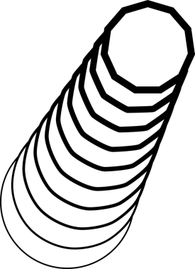 Hareket ile daire çizmek için çokgen çerçeve gradyanı karışımı. Teknoloji geometrik elementi