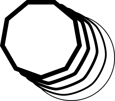 Hareket ile daire çizmek için çokgen çerçeve gradyanı karışımı. Teknoloji geometrik elementi