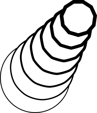 Hareket ile daire çizmek için çokgen çerçeve gradyanı karışımı. Teknoloji geometrik elementi