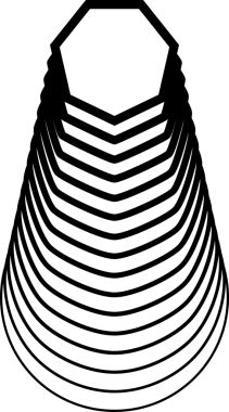 Hareket ile daire çizmek için çokgen çerçeve gradyanı karışımı. Teknoloji geometrik elementi