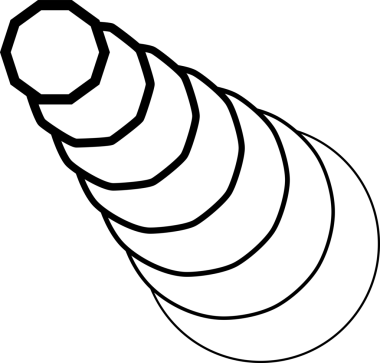 Hareket ile daire çizmek için çokgen çerçeve gradyanı karışımı. Teknoloji geometrik elementi