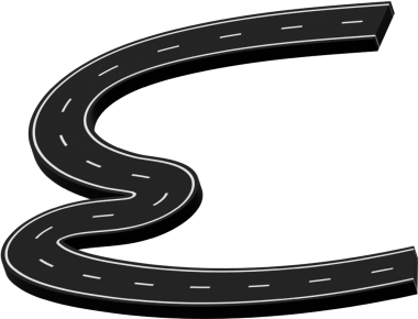 Beyaz işaretli kıvrımlı yol, rota, sokak, otoyol