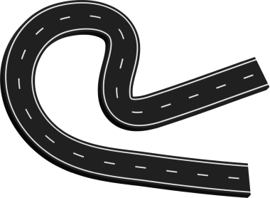 Beyaz işaretli kıvrımlı yol, rota, sokak, otoyol