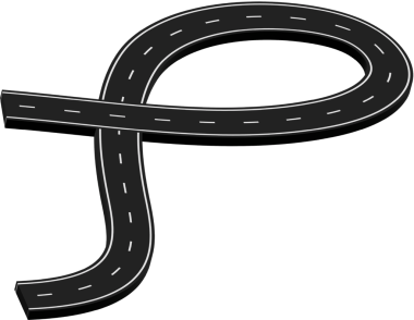 Beyaz işaretli kıvrımlı yol, rota, sokak, otoyol