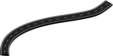 Beyaz işaretli kıvrımlı yol, rota, sokak, otoyol