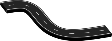 Beyaz işaretli kıvrımlı yol, rota, sokak, otoyol