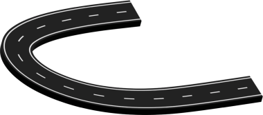 Beyaz işaretli kıvrımlı yol, rota, sokak, otoyol