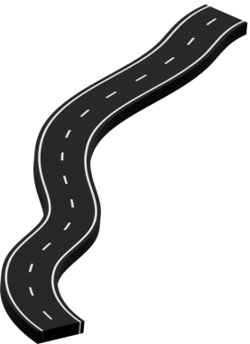 Beyaz işaretli kıvrımlı yol, rota, sokak, otoyol