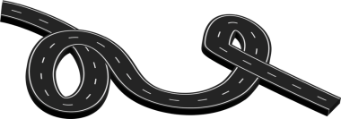 Beyaz işaretli kıvrımlı yol, rota, sokak, otoyol