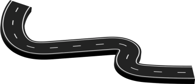 Beyaz işaretli kıvrımlı yol, rota, sokak, otoyol