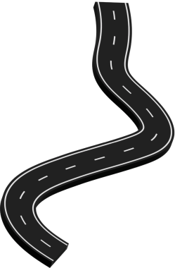 Beyaz işaretli kıvrımlı yol, rota, sokak, otoyol