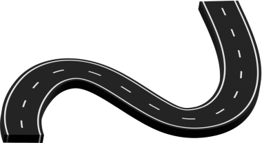 Beyaz işaretli kıvrımlı yol, rota, sokak, otoyol