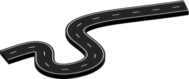 Beyaz işaretli kıvrımlı yol, rota, sokak, otoyol