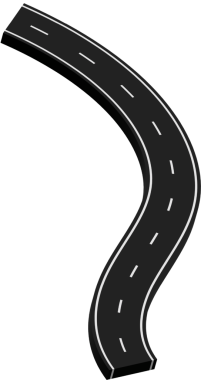 Beyaz işaretli kıvrımlı yol, rota, sokak, otoyol