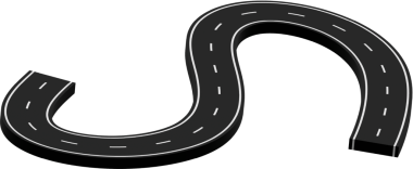 Beyaz işaretli kıvrımlı yol, rota, sokak, otoyol