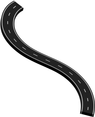 Beyaz işaretli kıvrımlı yol, rota, sokak, otoyol